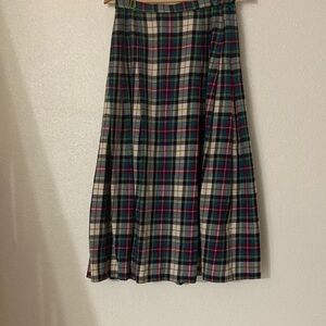 Vintage Pendleton Plaid 100% Wool Skirt